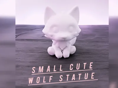 Small Cute Wolf Statue