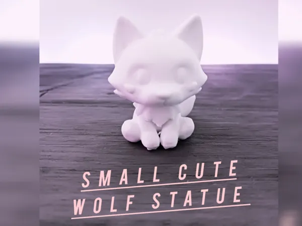 Petite statue de loup mignon