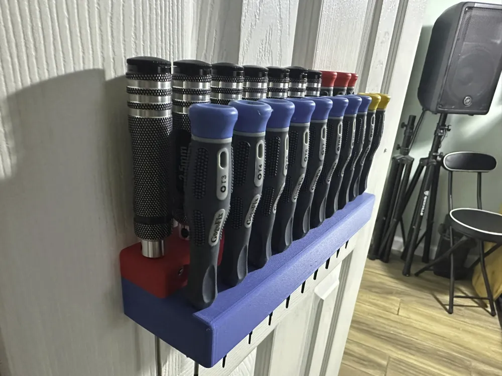 Wall Mount Precision Screwdriver Rack by jdrewrd - MakerWorld