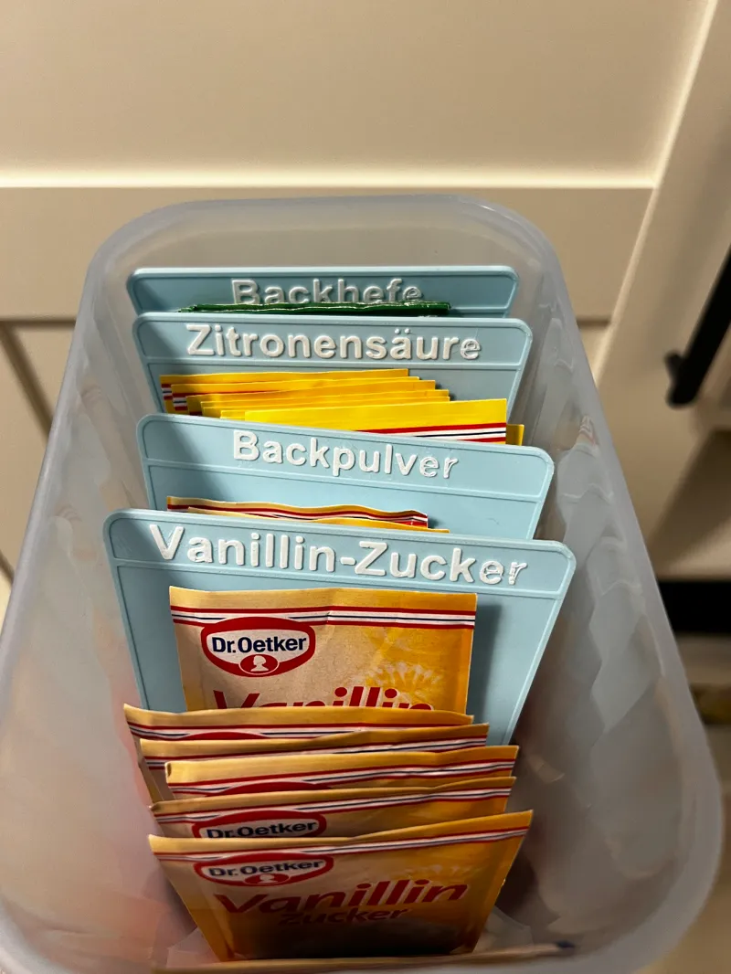 Baking Powder shield nameplate / Schilder für Backzusätze Backpulver Vanille Zucker Backhefe