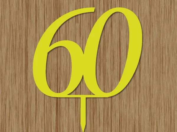 Topper de gâteau chiffre 60