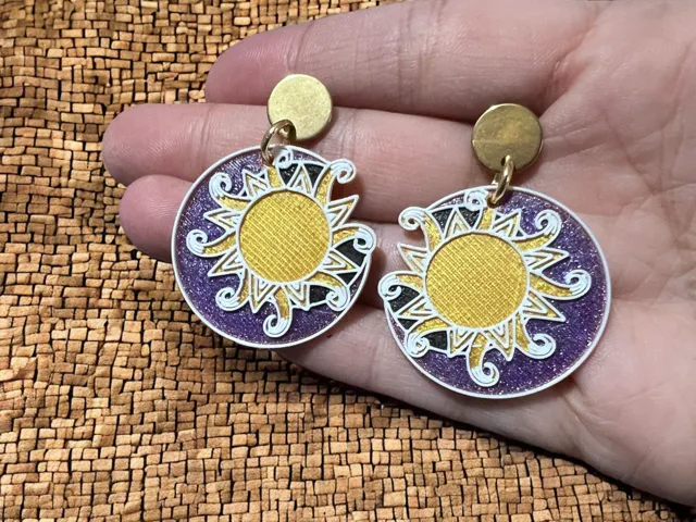 Pendientes sol y luna
