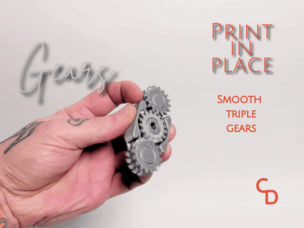 Triple-Gear Fidget - Smooth Mechanical Movement