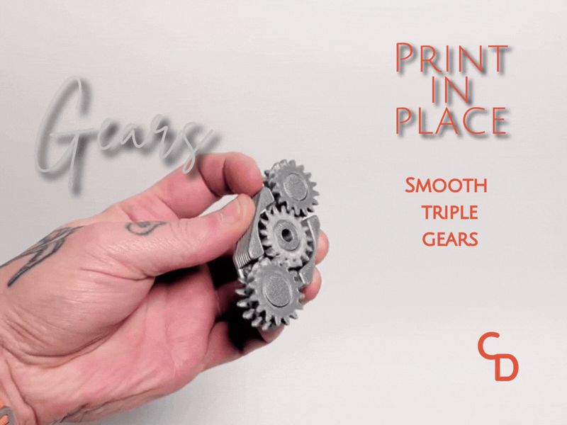 Triple-Gear Fidget - Smooth Mechanical Movement
