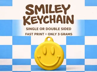 Smiley Keychain (1 or 2 Sided) | Fast Print (3 gr)