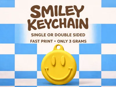 Smiley Keychain (1 or 2 Sided) | Fast Print (3 gr)