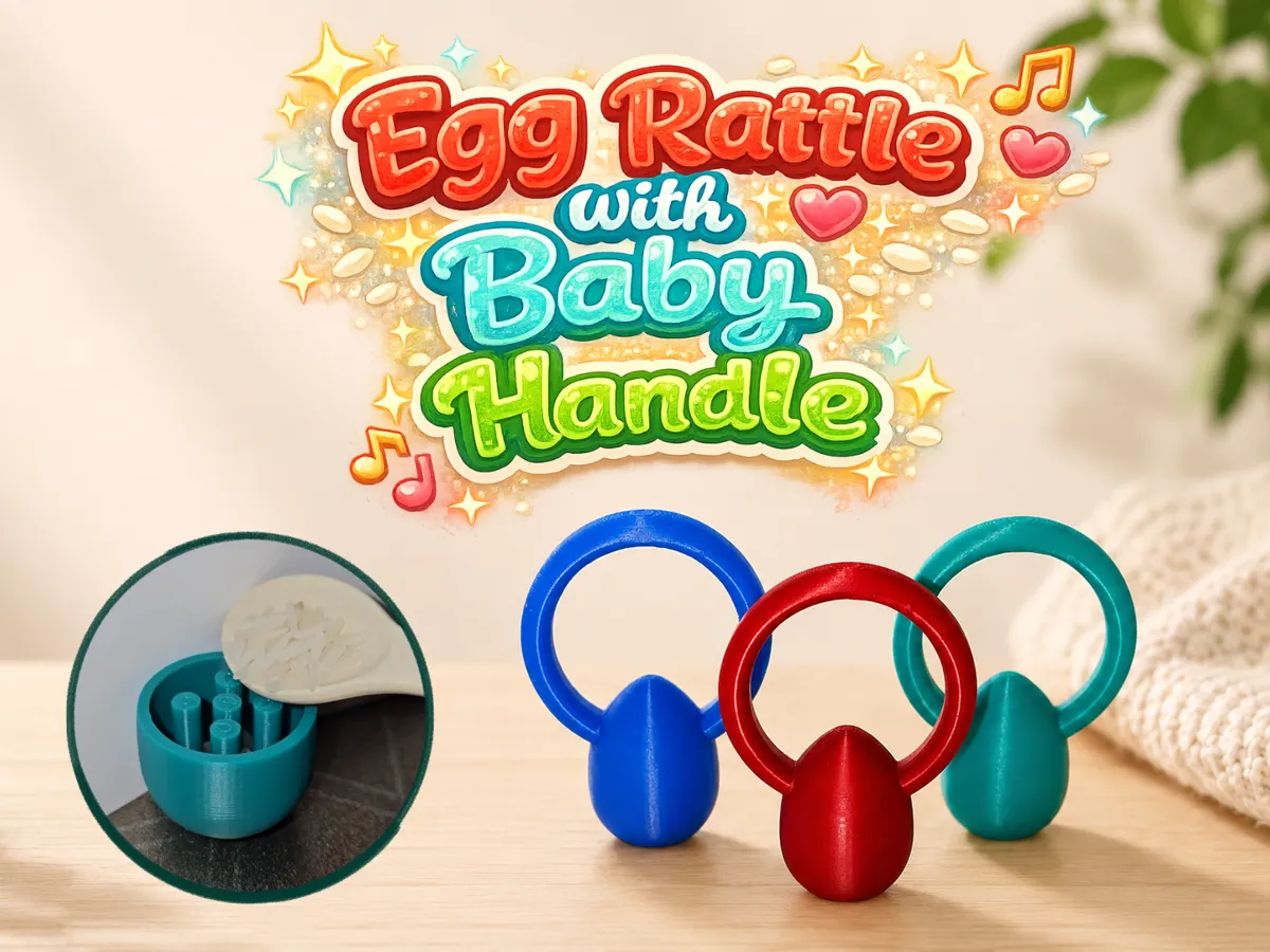 Egg Rattle with Baby Handle - Free 3D Print Model - MakerWorld