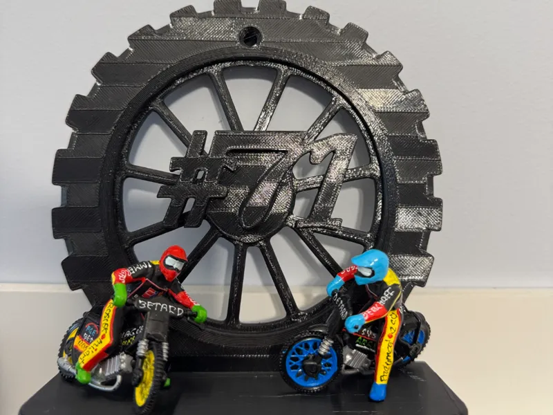 Speedway bike figurine shelf