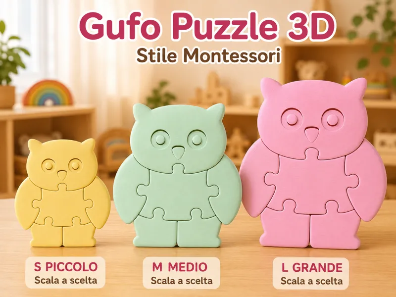 GUFO Puzzle 3D | Montessori|Gioco Educativo