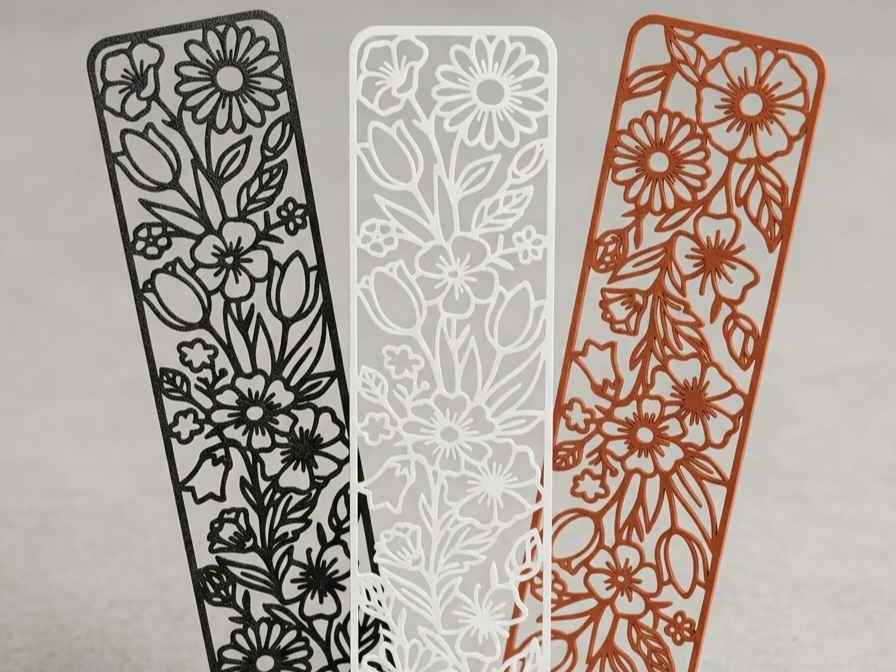 Flower Cutout Bookmark | Fast Single-Color Print
