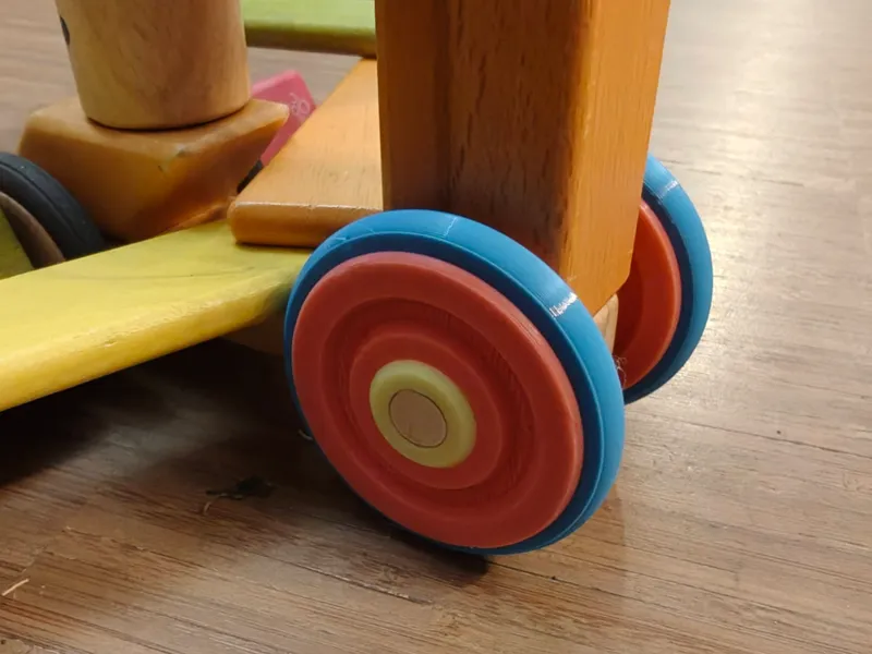 large magnetic wheels compatible with tegu toys