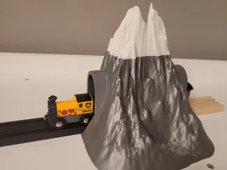 Snow-Capped Train Tunnel