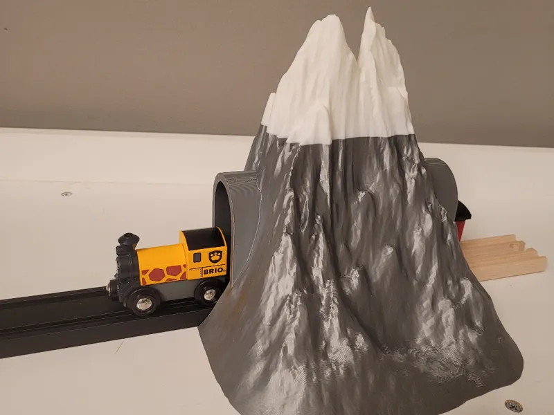 Snow-Capped Train Tunnel