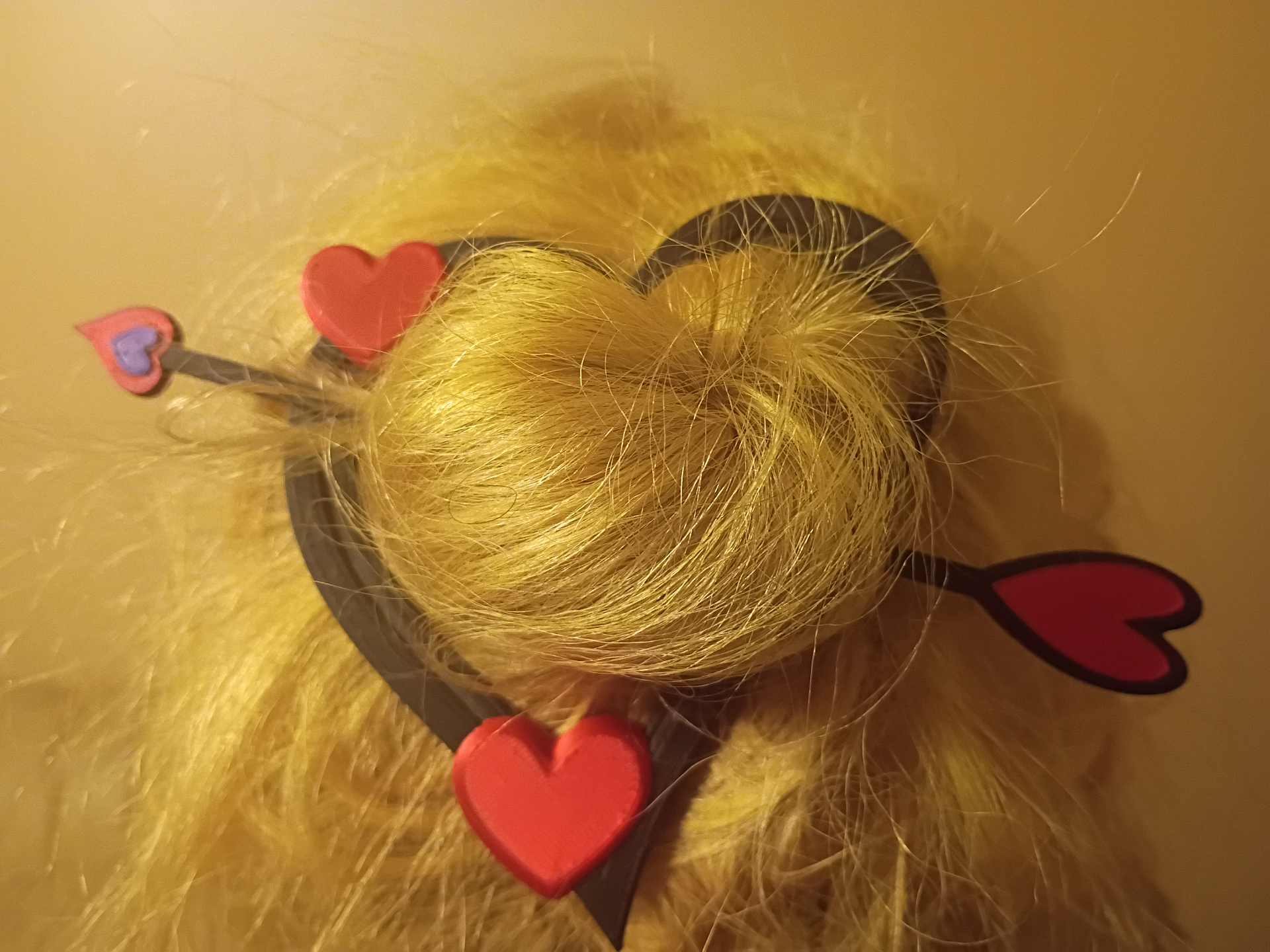 Vday Valentine Hair Pin - Heart with Arrow 