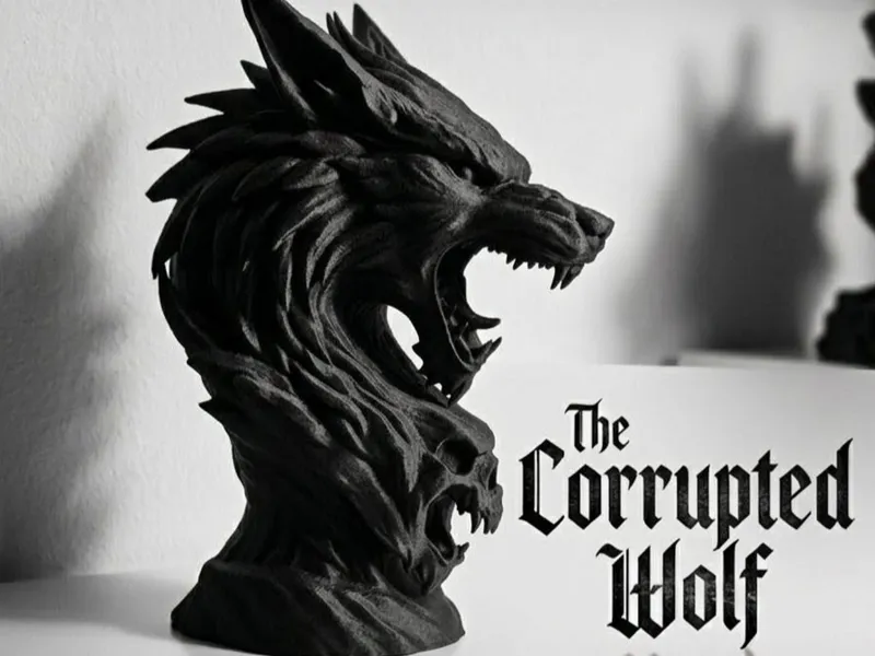 The Corrupted Wolf – Dark Fantasy Wolf Bust