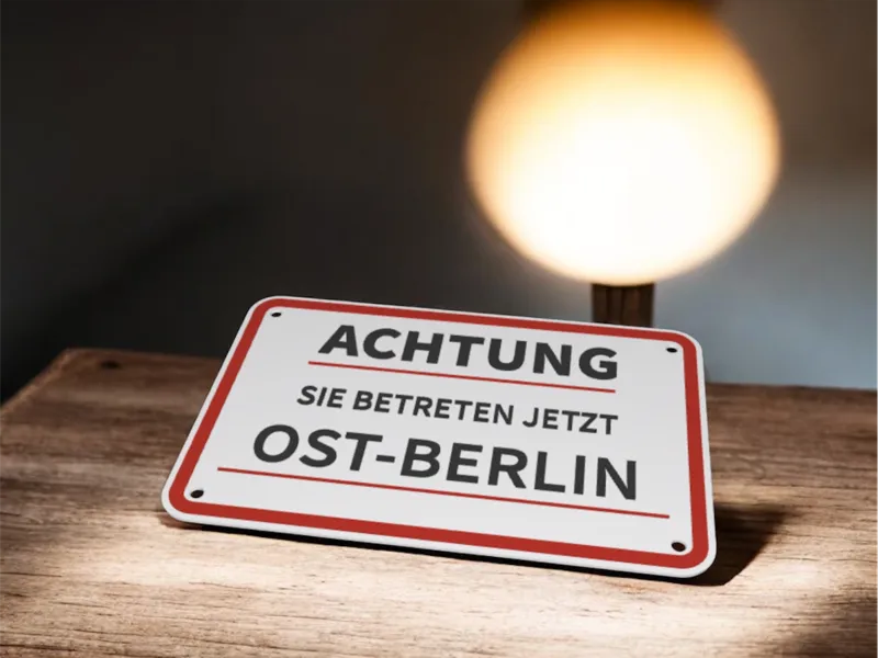 Ost Berlin - Altes Schild des Ostsektors in Berlin