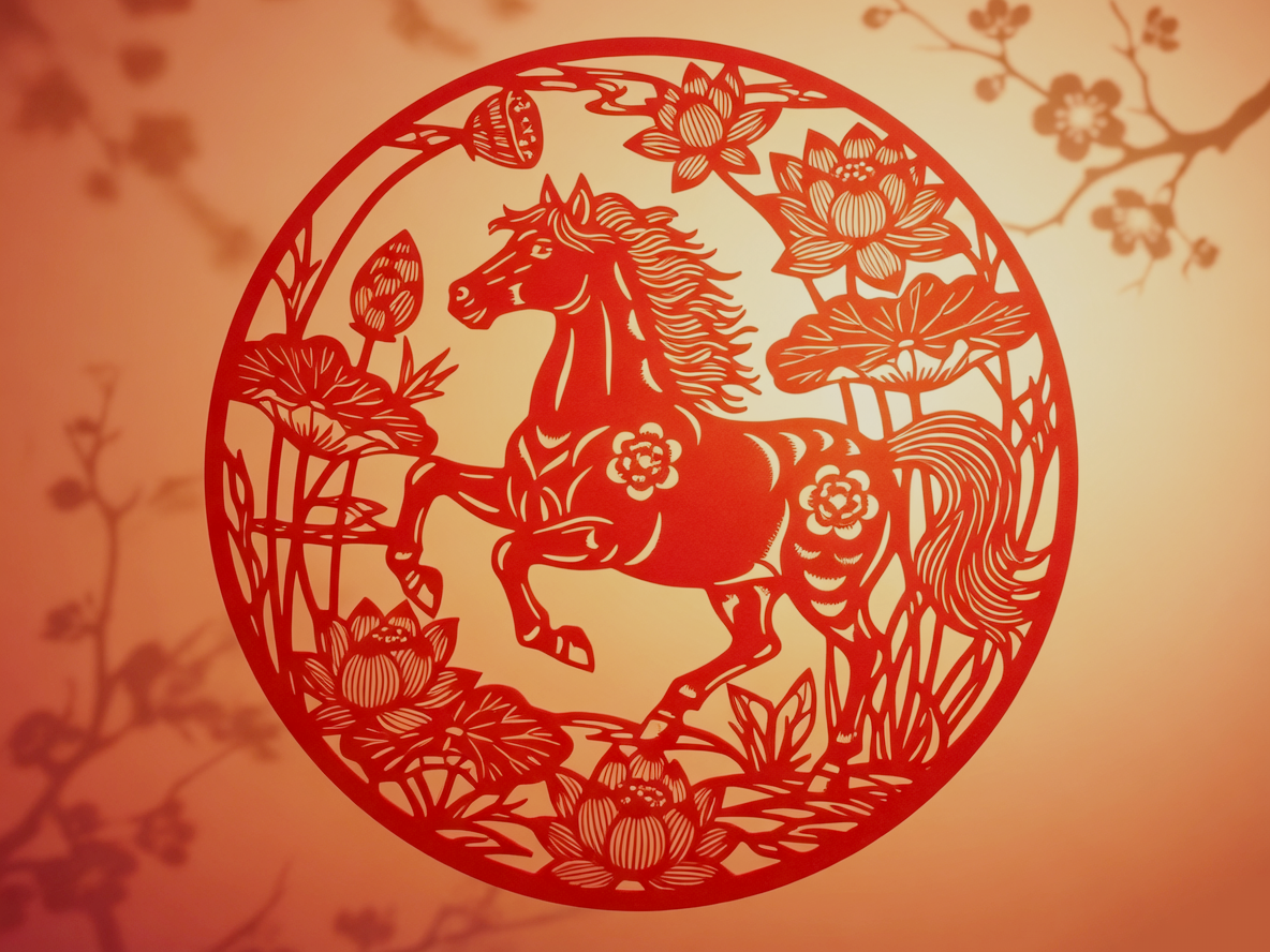 2026马年主题窗花 - 神马踏莲·清和景明