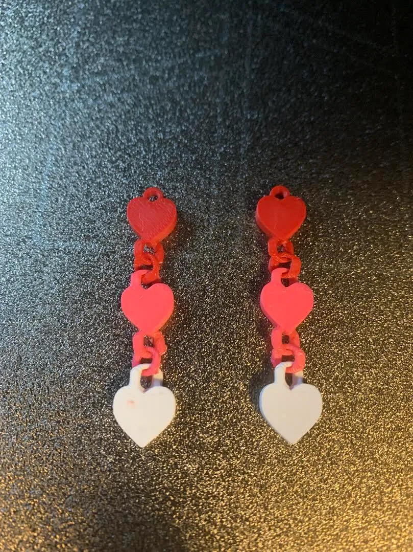 Dangling Hearts Earring view 2