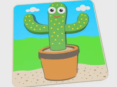 Baby Puzzle – Smiling Cactus (4 Pieces)