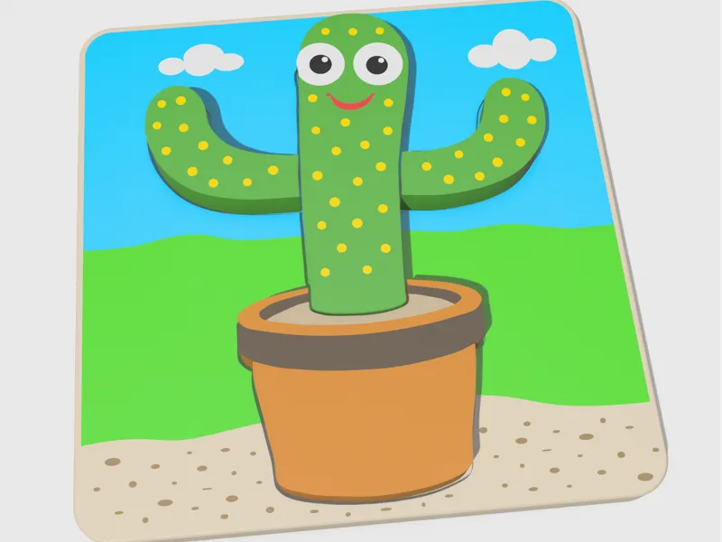 Baby Puzzle – Smiling Cactus (4 Pieces)