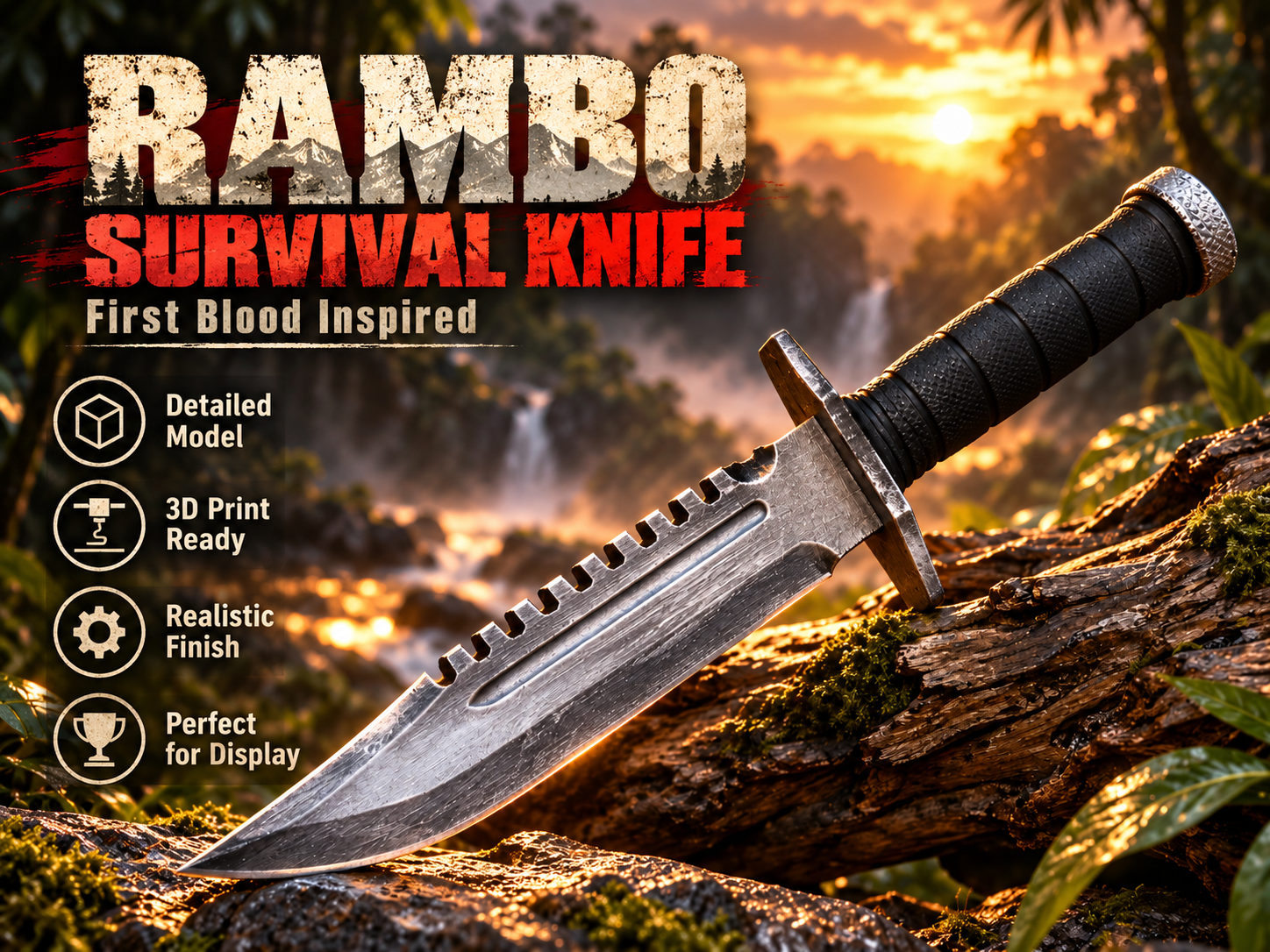 Rambo – First Blood Survival Knife 3D model
