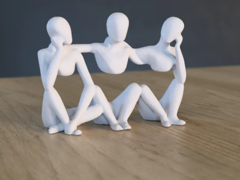 Sculpture "Amitié" façon Le Penseur