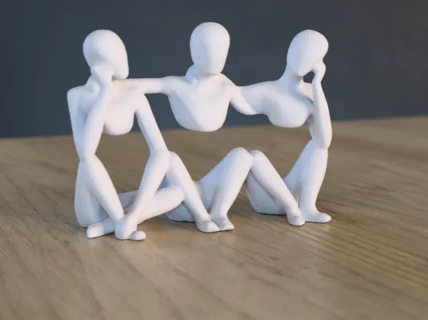 Sculpture "Amitié" façon Le Penseur