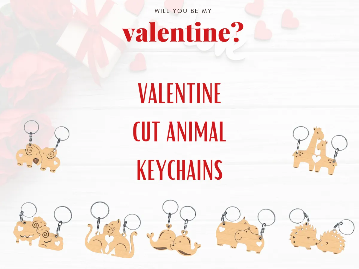 Duo de porte-clés animaux — Saint-Valentin