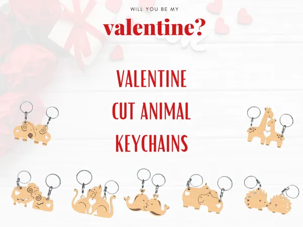 Duo de porte-clés animaux — Saint-Valentin