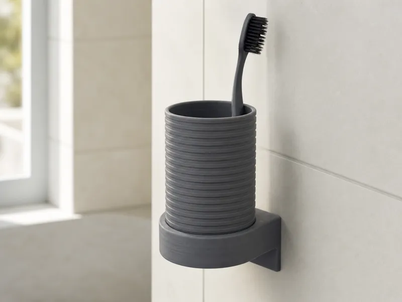 Ribbed Wall Toothbrush Cup Holder