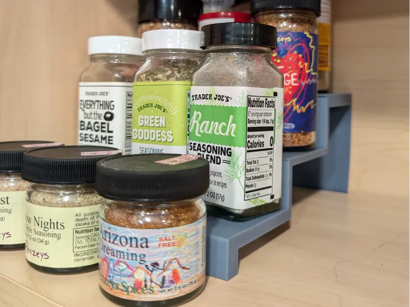 Spices shelf -- tiered