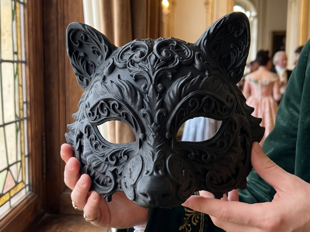 Baroque Raccoon Mask - The Midnight Shadow Art