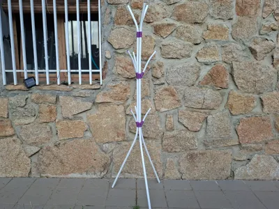 Freestanding coat rack with multilayer plumbing pipes