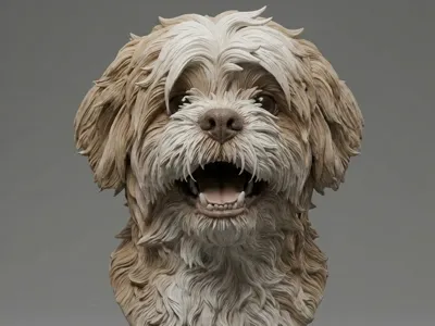Lhasa apso dog bust