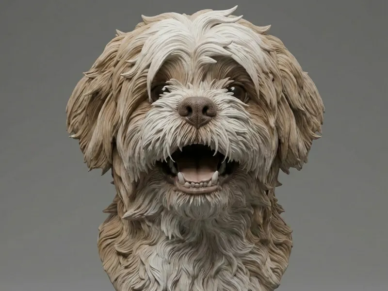 Lhasa apso dog bust