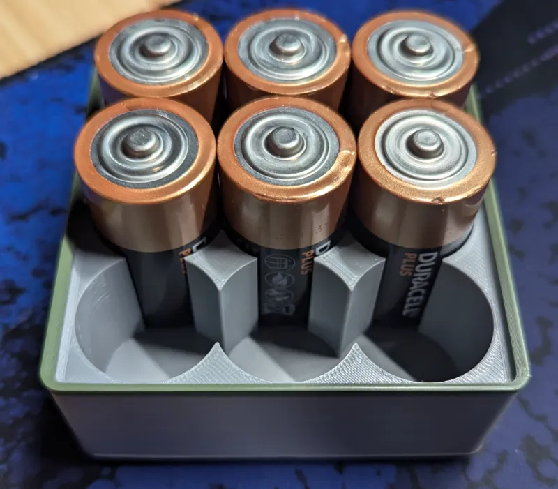 Gridfinity 2x2 (35mm) C Cell Battery Holder