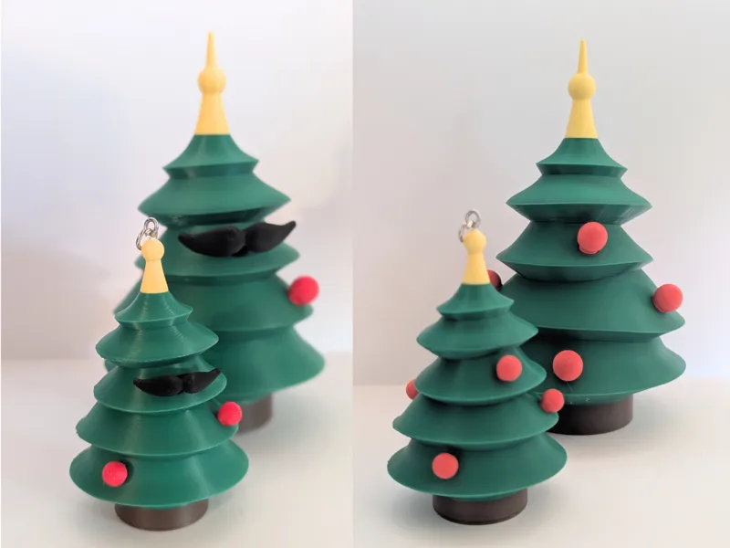 Christmas Tree - with MOUSTACHES and balls!