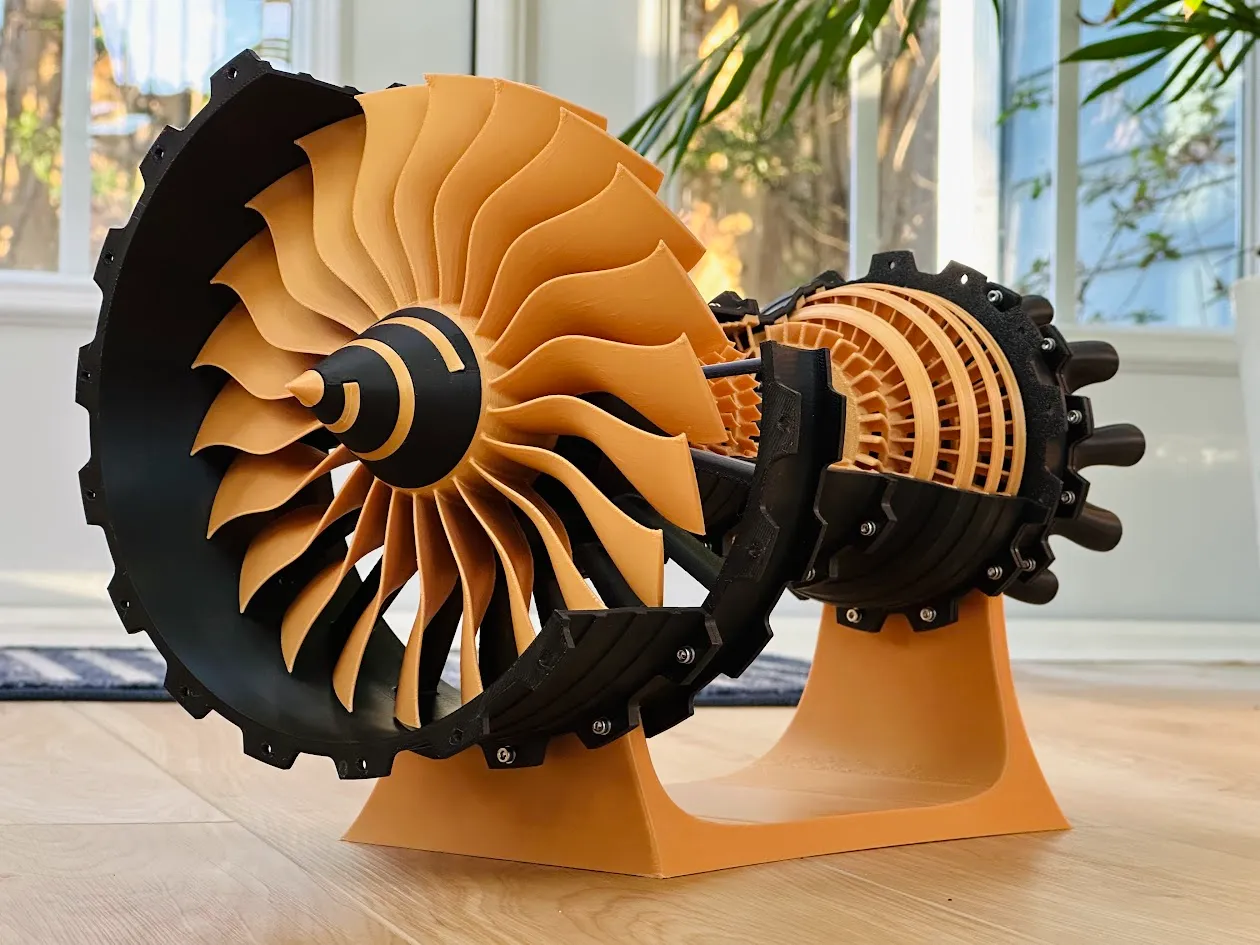 3D Printable Jet Engine view 4