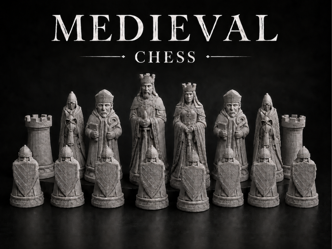 Miniatura 1 do modelo 3D Medieval Chess Set