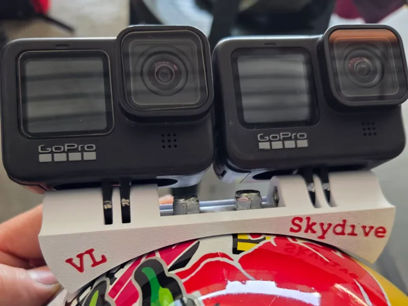Supporto a 2 GoPro per casco G1, G3 paracadutismo