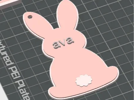 Bunny Tag/Keychain with Name personalization