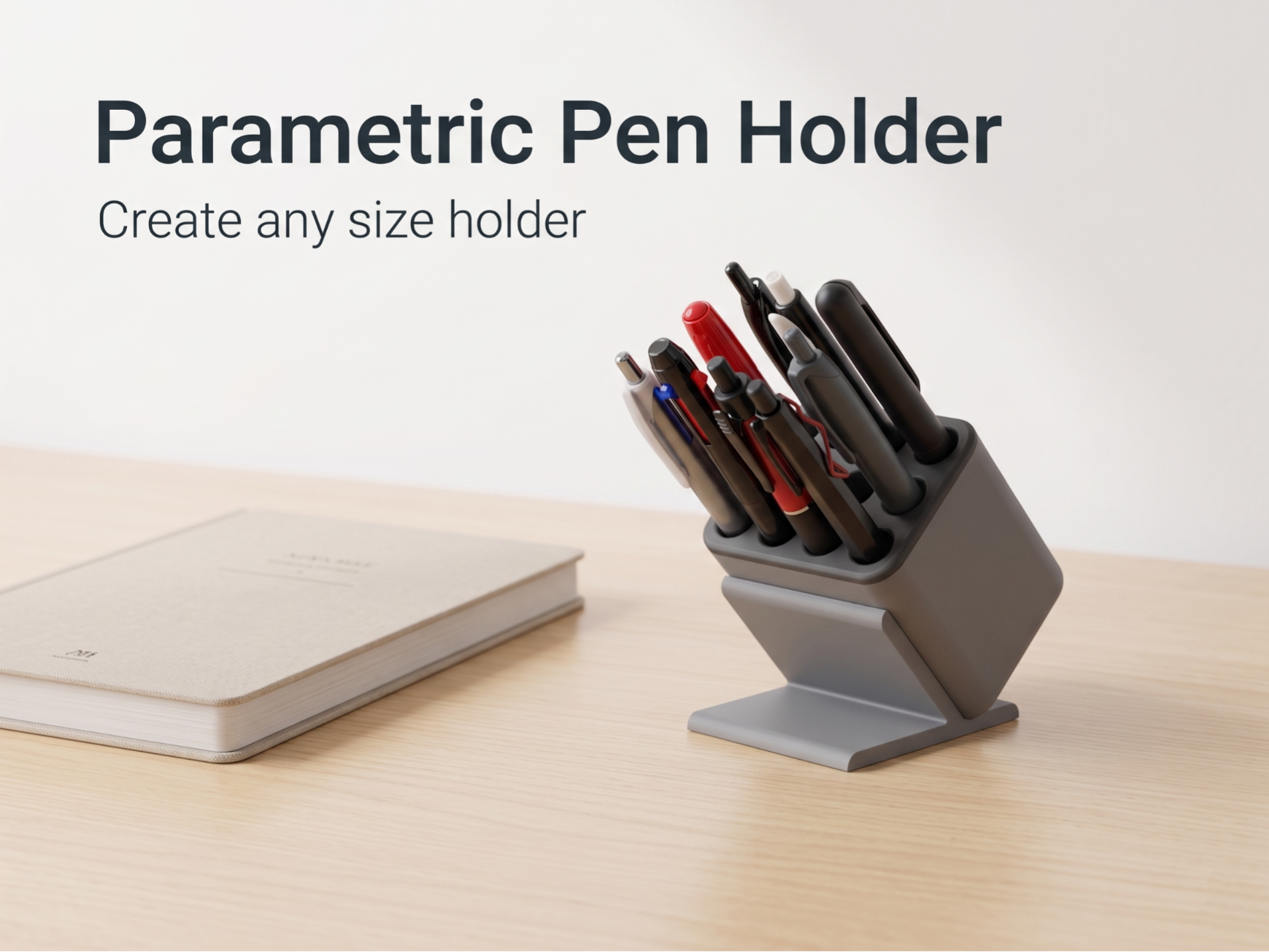 Parametric Pen Holder - Customizer included!