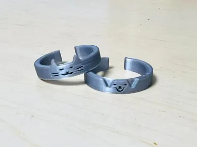 Adorable Pet Couple Rings Cat Dog Rings Easy Quick Print Low Weight No AMS Needed 520 Creative Rings Valentine's Day Qixi Festival
