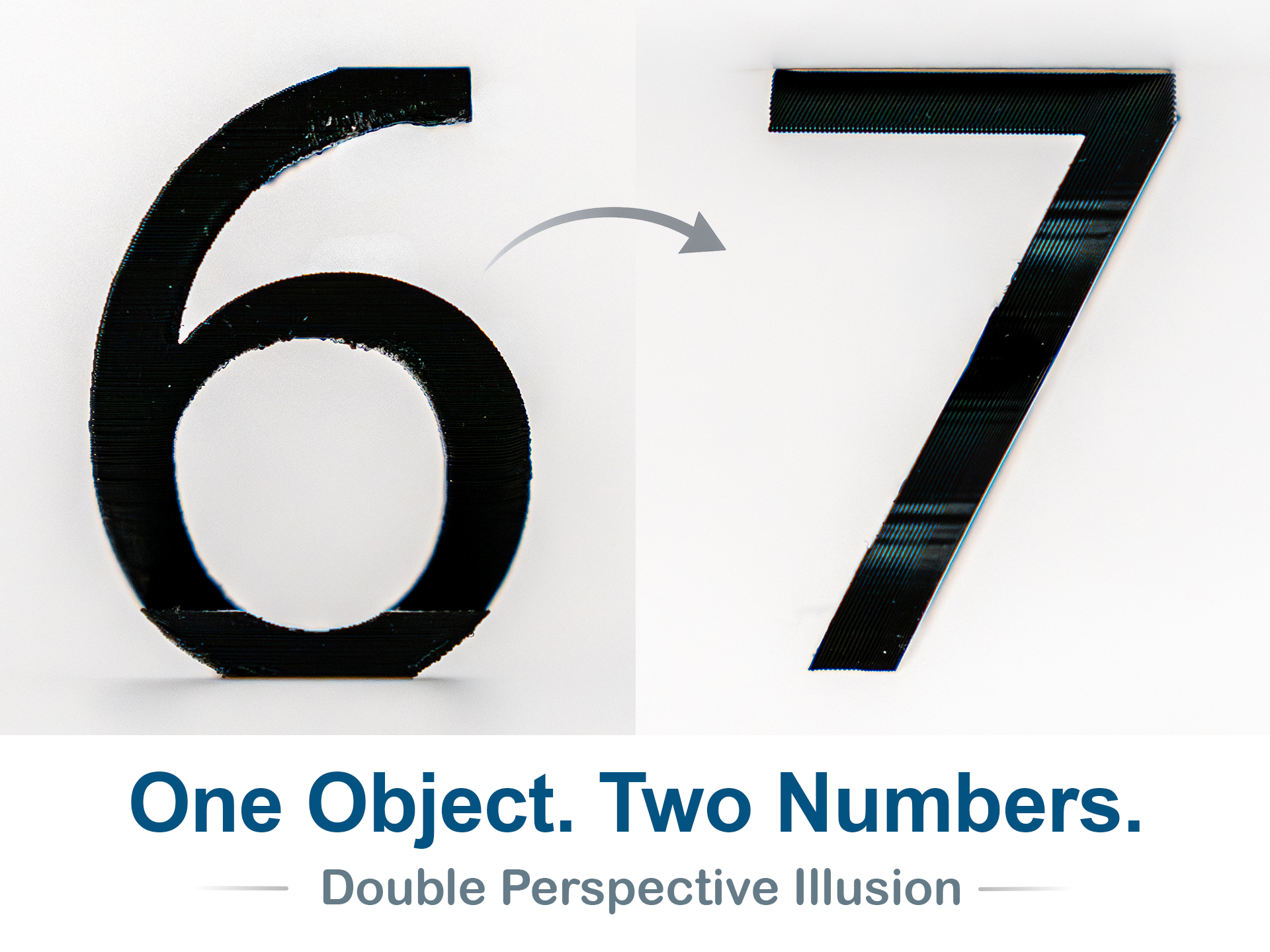 Number 67 Optical Illusion (10-99 available)