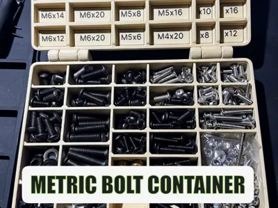 Metric Bolt Container with Labels