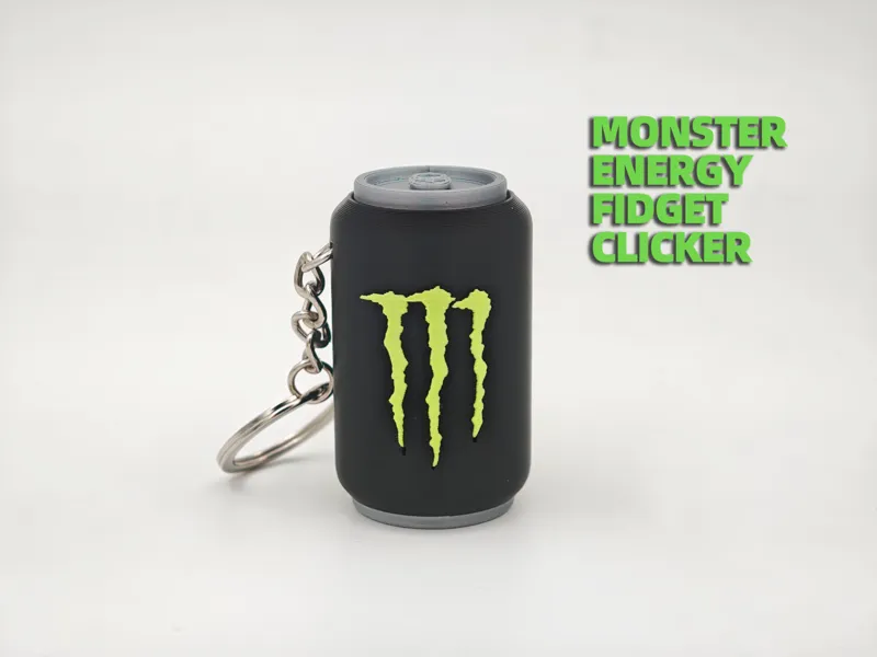 Monster Energy Drink Fidget Clicker 魔爪解压按键钥匙扣