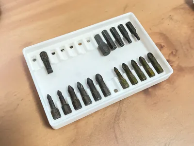 Gridfinity 1/4 inch Hex 25mm Bit Storage Tray
