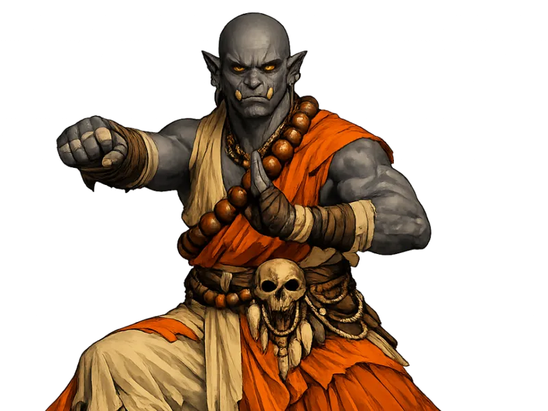 Male Half-Troll Monk - HT Series 2