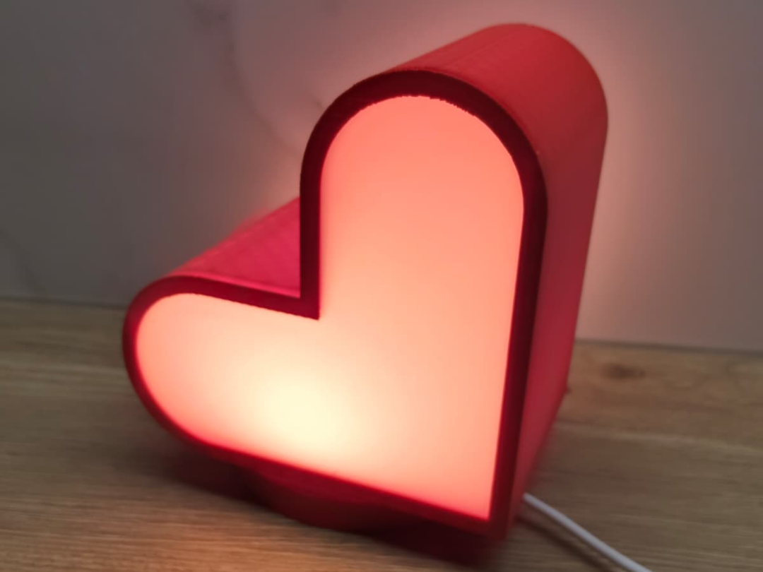 Heart lamp - simple print & assembly - no glue