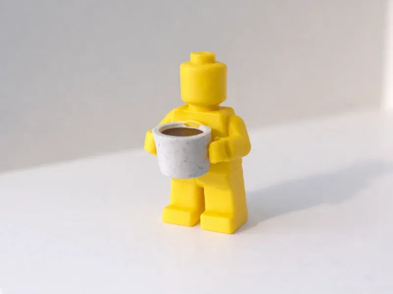Brick Man with Coffee Cup (No AMS - Multipart)